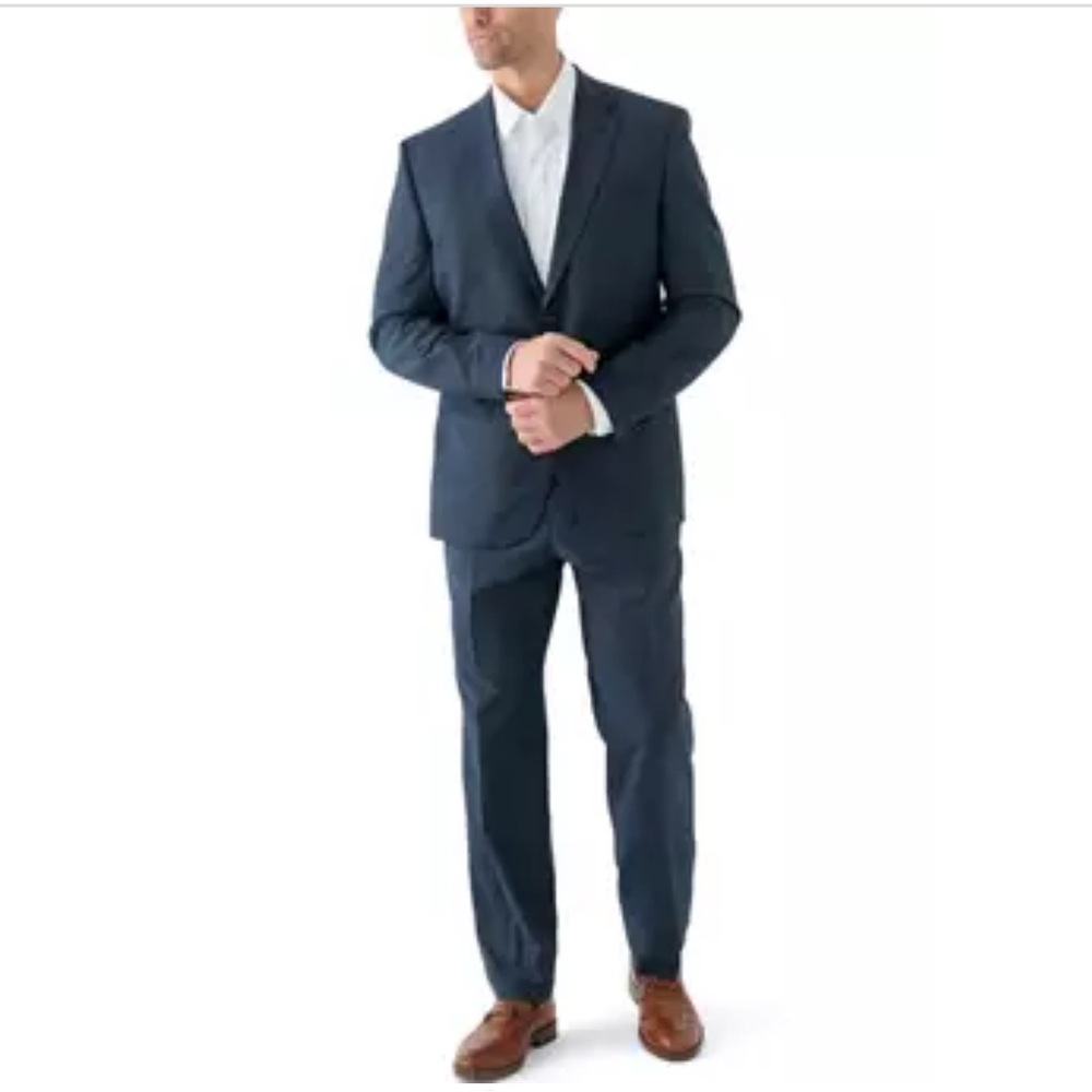M1 BOSS Hugo Boss Men's Navy Striped Blazer‎ Pants 2 Piece Suit Set